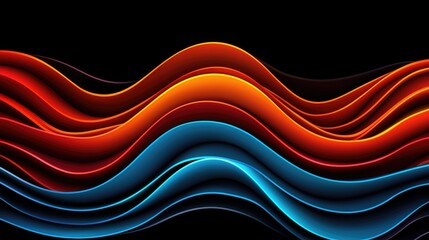 Obraz premium Dynamic fluid waves abstract art digital creation vibrant colors modern aesthetics high contrast visual harmony