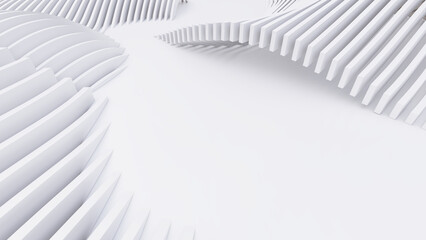 Naklejka premium Abstract Curved Shapes. White Circular Background.