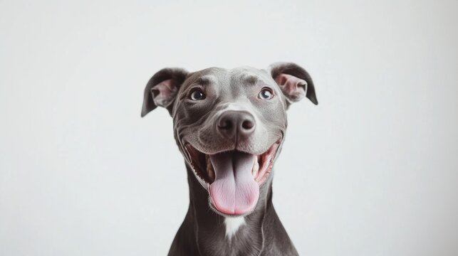 Perro sonriente de raza pitbull