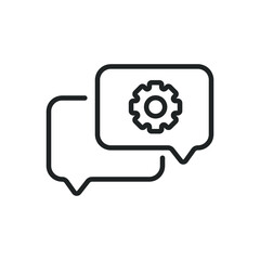 Ask configuration thin line icons. Editable stroke and Perfect pixel on transparent background