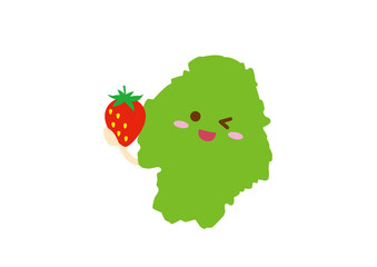 いちごを持つ栃木県のキャラクター　png
