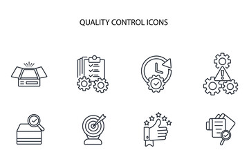 Quality control icon set.vector.Editable stroke.linear style sign for use web design,logo.Symbol illustration.