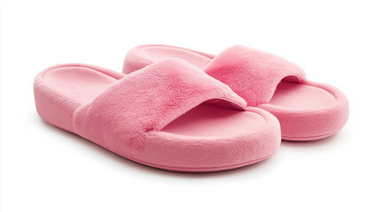 pink slipper isolated on white background