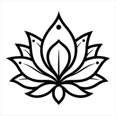 Hand-Drawn Ornamental Lotus Doodle Vector Design.