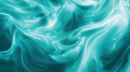 Obraz premium Abstract Teal Swirling Flowing Design