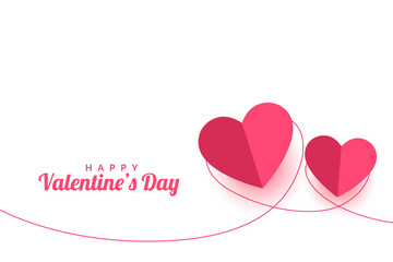 valentines day paper style greeting card design