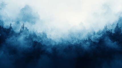 Abstract watercolor background in dark blue with chaotic, grunge texture, symbolizing turbulence, confusion, and deep emotions, ideal for banners or backgrounds conveying intensity and complexity