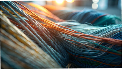 Abstract Threads Weaving Together in Harmony with Ample Copy Space for Design