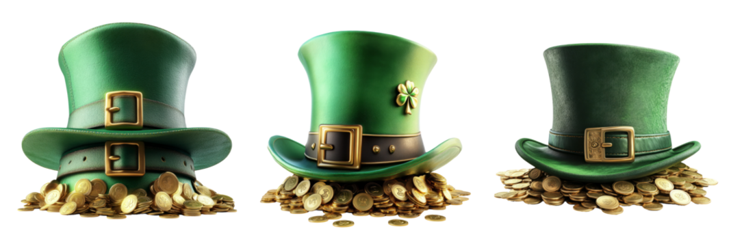 St. Patrick's Day Hats with Gold Coins Collection