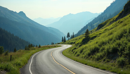 Fototapeta premium Road in the autumnal forest