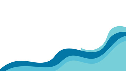 Modern wavy blue ocean on a clean white background. Perfect for modern website headers, business presentations, brochures.