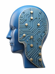 Circuit Board Human Face Outline Macro Image Technology Identity Copy Space