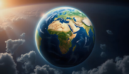 Fototapeta premium Earth day and night 3d render, masterpiece, with white tones