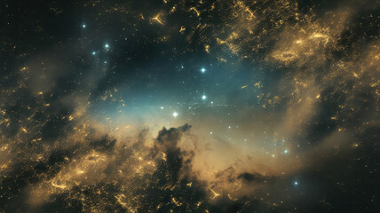 A mesmerizing cosmic scene showcasing vibrant colors and a blend of stars and nebulae in deep space.