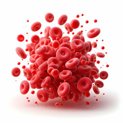 3D Abstract Red Blood Cells Concept Digital Art for HIV AIDS Research