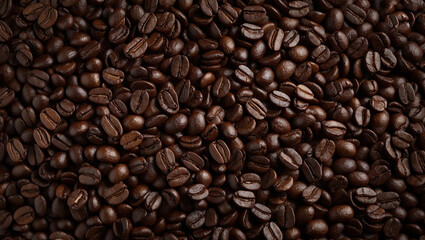 Naklejka premium High definition photo of roasted coffee beans as background