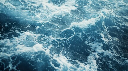 Fototapeta premium Close-up of ocean waves with white foam.