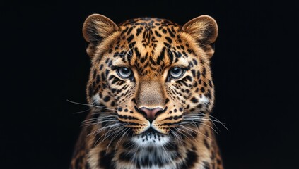 Fototapeta premium Intense Gaze of a Leopard