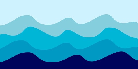 Illustration of sea waves or ocean waves abstract background in modern style