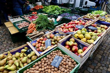 fruits and vegetables at market
