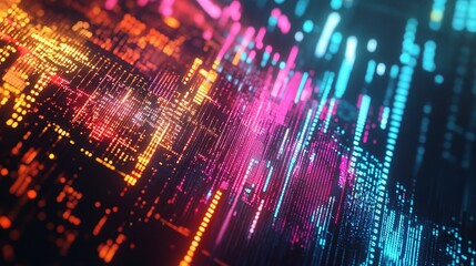 Obraz premium Colorful Bright Data Visualization of Stock Market Trends and Statistics