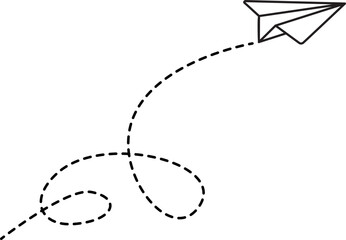 Paper Plane with Dotted Flight Paths