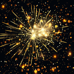 Fototapeta premium Happy New Year Festive Fireworks Backdrop with bokeh effects, in the night sky, for a holiday, Christmas, Festival, or New Year