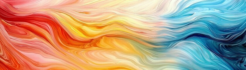 Obraz premium Vibrant Abstract Swirls of Colorful Waves Creating a Dynamic and Fluid Texture Ideal for Artistic Backgrounds and Creative Projects