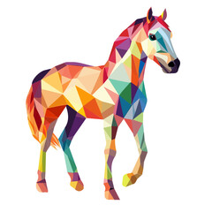 Obraz premium Simple Design of a Horse Full Body Geometry Vector Illustration | Bold and Creative Animal Art 