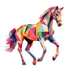 Obraz premium Simple Design of a Horse Full Body Geometry Vector Illustration | Bold and Creative Animal Art 