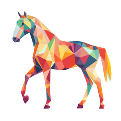 Obraz premium Simple Design of a Horse Full Body Geometry Vector Illustration | Bold and Creative Animal Art 