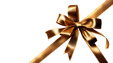 golden bow isolated on white