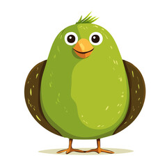 Simple Design of a Kiwi Full Body Geometry Vector Illustration | Bold and Creative Animal Art
