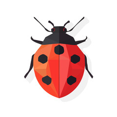 Simple Design of a Ladybug Full Body Geometry Vector Illustration | Bold and Creative Insect Art
