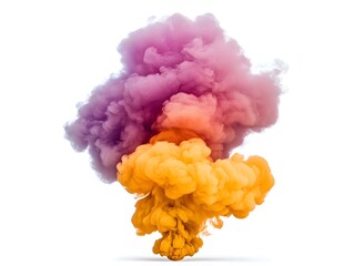 Obraz premium Colorful smoke explosion on a plain background
