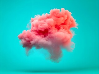 Colorful smoke explosion on a plain background