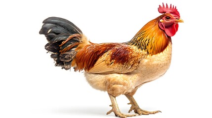 Fototapeta premium A Stunning Rooster with Golden Brown Feathers