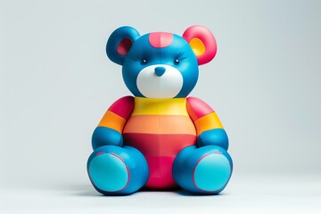 Naklejka premium Colorful teddy bear toy sitting.