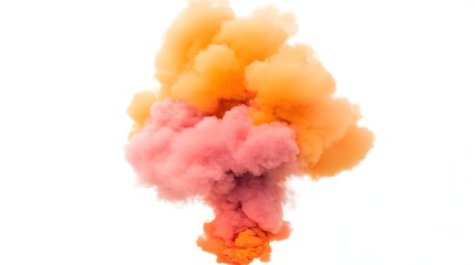 Fototapeta premium fiery red and orange smoke explosion, isolated on white background