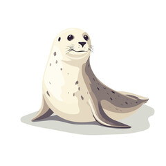 Simple Geometric Seal Full Body – Smooth Vector Illustration with Original Colors  
