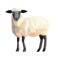 Simple Geometric Sheep Full Body – Soft Vector Illustration with Original Colors  
