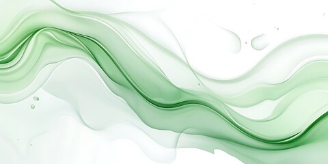Naklejka premium Abstract Green Wave Design Fluid Art Swirls