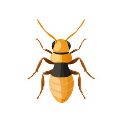 Simple Geometric Termite Full Body – Detailed Vector Illustration with Original Colors