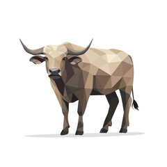Water Buffalo – A Strong Vector Geometry Illustration for Nature and Wildlife Art Enthusiasts
