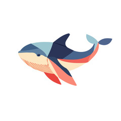 Obraz premium Whale – A Majestic Vector Geometry Illustration for Ocean and Wildlife Art Enthusiasts 