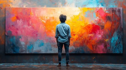 Obraz premium Creative stock photo of an artist painting on a canvas isolated on a transparent background for art or creative branding