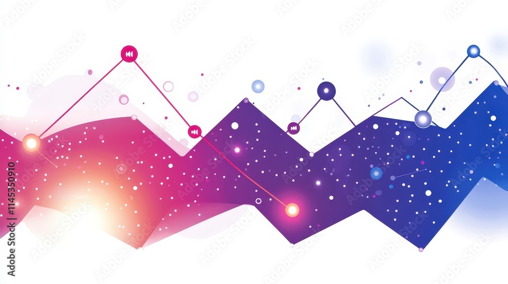 Poster abstract vibrant gradient background with connected line and dots. big data visualization. network c