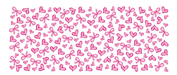 Coquette bow pink Valentine Libbey glass wrap svg png, libbey glass svg, Coffee glass can svg, can glass wrap, 16oz Full Wrap, Can Glass png
