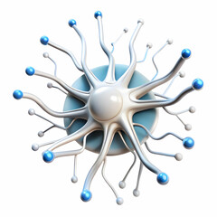 Close-Up Neuron Digital Circuit Overlay Symbolizing Biology Technology Fusion