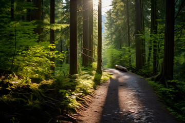 Fototapeta premium The Enthralling Journey Ahead - Tranquility of BC Hiking Trails